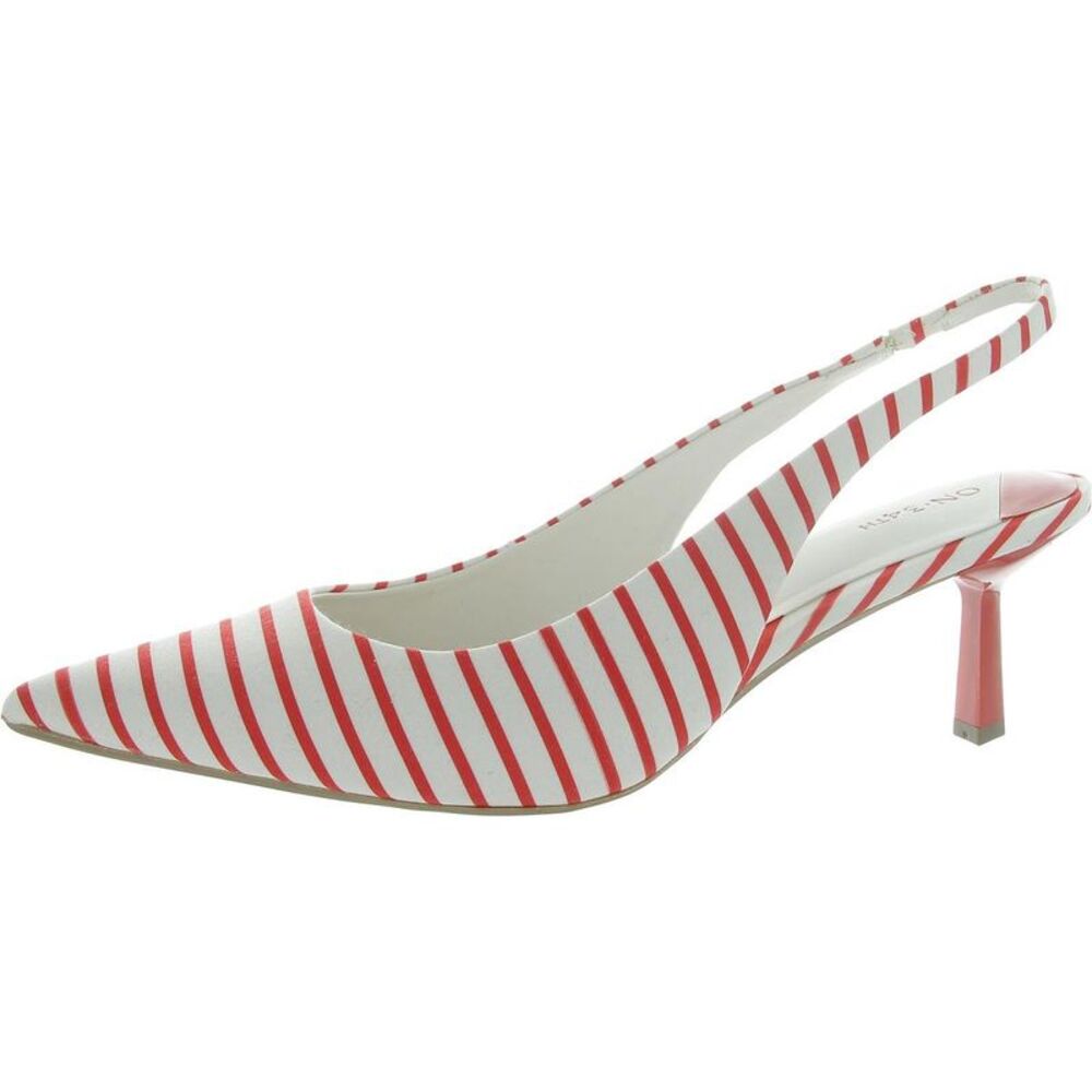 On 34th Womens Baeley White Heels Pump Slingback Slingback Sandals Shoes NWT